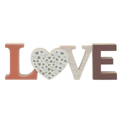 Image of Lesser &amp; Pavey Love and Affection Autumn Themed Wooden Home Word Plaque Love, Home, Family or Friends Design Gift Idea (Love)