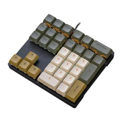 Image of FOLODA Wire 33 Key Backlit Mechanical Numeric Keypad Type C External Notebook Laptop Number Keylines Separation Keyboard