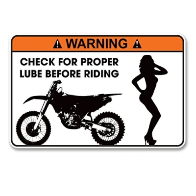 Image of 2 x 10cm Funny Warning Sticker Motorbike Motocross Bike Joke Tool Box #6164 (10cm Wide 6.5cm Tall)