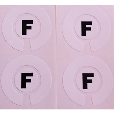 Image of Crown Green Lawn Indoor Bowls Adhesive Lettered Coloured Marker Labels Set of 4 (White, F)