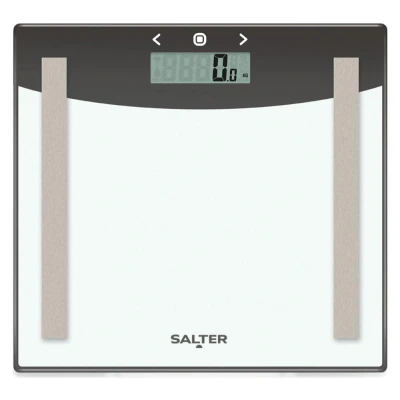 Image of Salter 9137 SVWH3R Electronic Glass Analyser Scale Digital Body Weight with 180 KG Capacity, Personal Carpet Feet, Measures Weight, Fat/Water, BMI, Athlete Mode, 8 User Memory