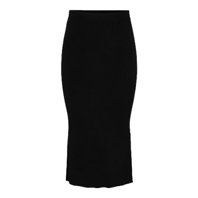 Image of PIECES Women&#039;s Pccrista Hw Midi Knit Skirt Noos Bc, Black, M