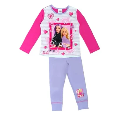 Image of Barbie Girls Pyjamas, Pink, Age 7 8 Years