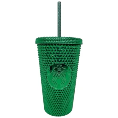 Image of STARBUCKS Studded Tumbler Cold Cup Bling Green Festive Crhistmas Holiday Edition Drinks Reusable