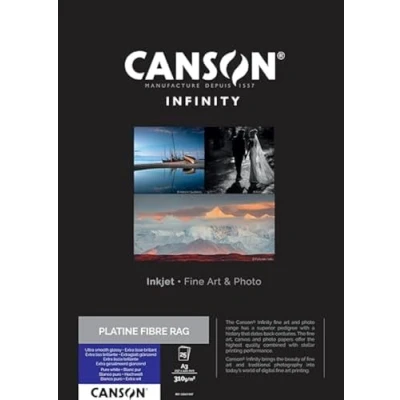 Image of CANSON Infinity Platine Fibre Rag Ultra Smooth Glossy 310gsm A3 Paper, Digital Darkroom Papers, 25 Pure White Sheets, Ideal for Professional Photographers