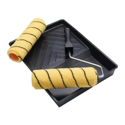 Image of ProDec 9&quot; Paint Roller Set for Emulsion &amp; Masonry 2x Medium Pile Sleeves Painting Walls and Ceilings, Frame Tray, Sets Ceilings with