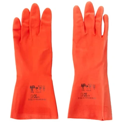 Image of MAPA Professional Vital 180 Nitrile &amp; Natural Rubber Blend Reusable Cleaning Gloves, Red Size 7 Small (1 Pair)