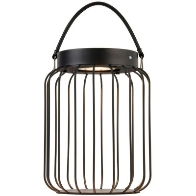 Image of Tropic Integrated LED Solar Table Lamp Matt Black, Clear Glass, IP44