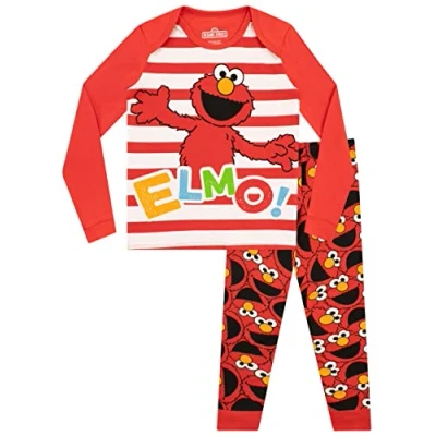 Image of Sesame Street Girls Elmo Pyjamas , Multicoloured, 2 3 Years
