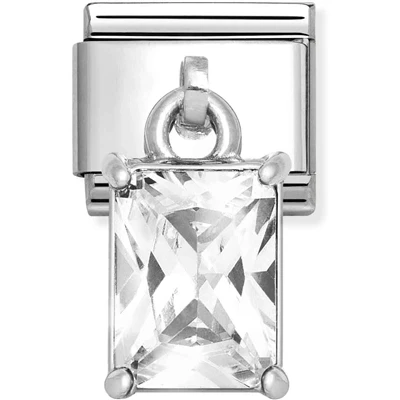 Image of Nomination White Baguette Crystal Charm