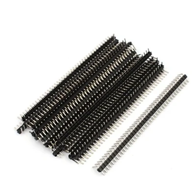 Image of sourcing map 18 Pcs Right Angle 40 Pin 2.54mm Single Row Header Strip PCB Connector
