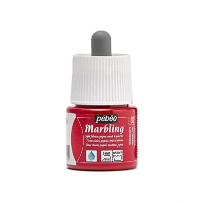 Image of Pebeo 130 002 45 ml Marbling Bottle, Vermilion