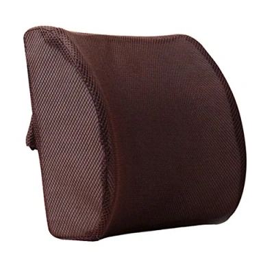 Image of HomDSim Memory Foam Lumbar Cushion Lower Back Support Pillow Posture Correcting Car Seat Home Office Chair (Brown)