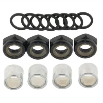 Image of 2 Pairs Skate Truck Rebuild Kit, Hard Metal Pro Skateboard Washers Bearing Spacers Nuts Premium Hardware Kit for Longboard Repair Rebuilding
