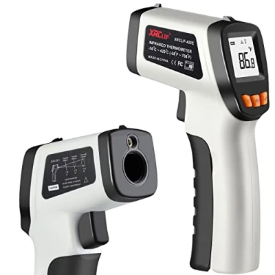 Image of Infrared Thermometer (Not for Human), XRCLIF Laser Gun Cooking/Pizza Oven/BBQ 58F 788F, Non Contact Instant Read IR Temperature Gun, Grey/Black