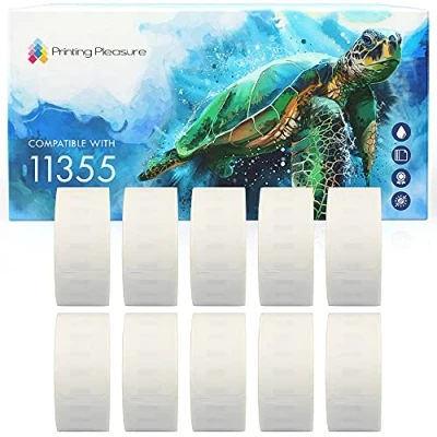 Image of Printing Pleasure 10x Compatible with Seiko 11355 19mm x 51mm White Address Labels Rolls (500 per Roll) for LabelWriter 4XL 450 400 330 320 310 Twin Turbo Duo SLP 440 430