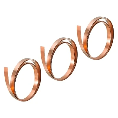 Image of uxcell Copper Sheet Roll, Metal Foil Plate 1000mm x 5mm 0.5mm 3pcs