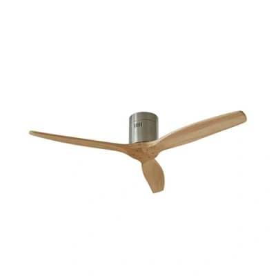 Image of Lucande ceiling fan Vindur, nickel, wood, DC, quiet