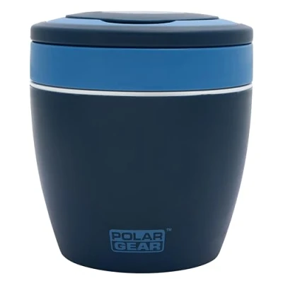 Image of Polar Gear Microwavable Food Containers with Fold Away Cutlery, Polypropylene, 500 milliliters, Blue