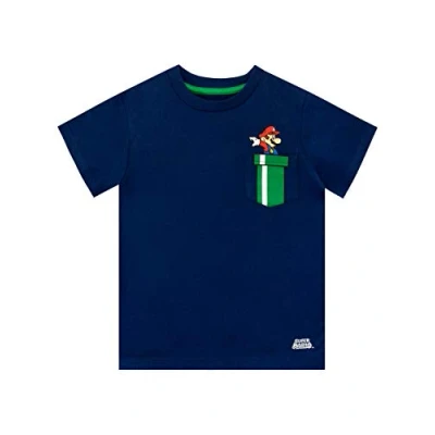 Image of Super Mario Boys T Shirt Blue 6 7 Years