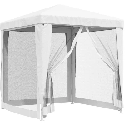 Image of vidaXL Party Tent with 4 Mesh Sidewalls 2x2 m White