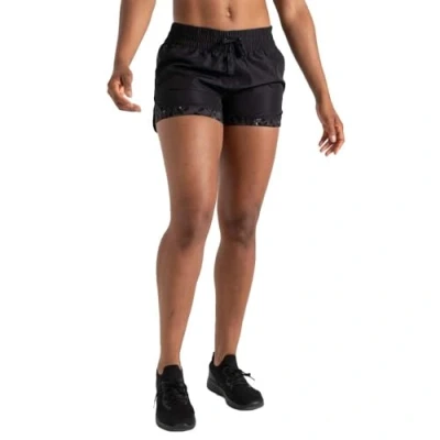 Image of Dare 2b Women&#039;s Water Repellent Sprint Up 2 in 1 Shorts Black Dash Animal Print, Size: 16
