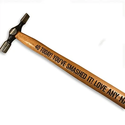 Image of Novelty 40th Birthday Gift for Dad Uncle Brother Him Personalised Hammer