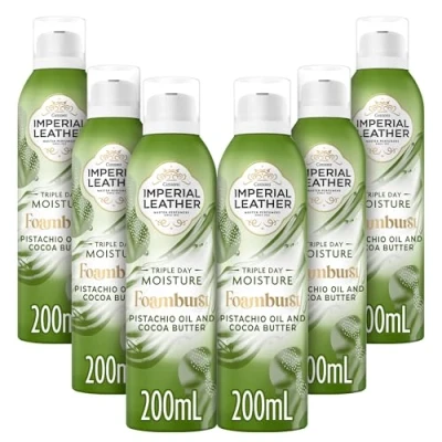 Image of Imperial Leather Foamburst Triple Day Moisture Shower Gel, Pistachio Oil &amp; Cocoa Butter Body Wash, Luxurious Foam Lather, Gentle Skin Care, Bulk Buy, Pack of 6 x 200ml