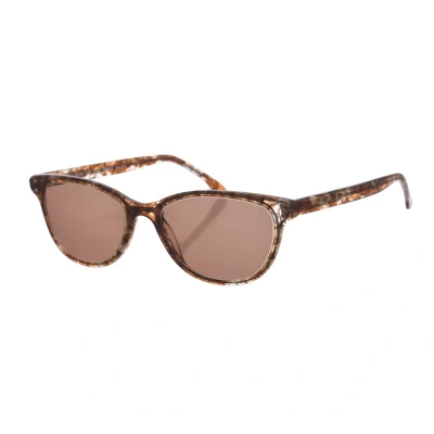 Image of Zen Z398B WoMens oval shaped acetate sunglasses Brown One Size
