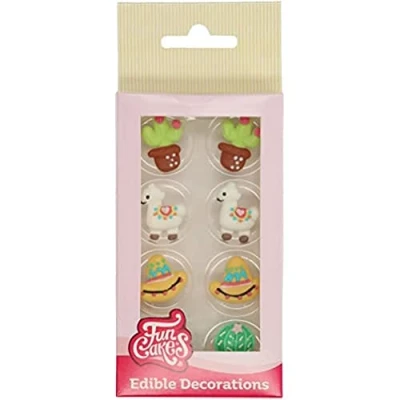Image of FunCakes Sugar Decorations Alpaca: Ready to Use for Cake Decoration, Perfect Cupcakes, Muffins and more, Glutenfree certified, Set/8