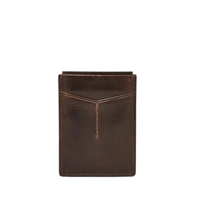 Image of Fossil RFID Card Case Wallet brown One size
