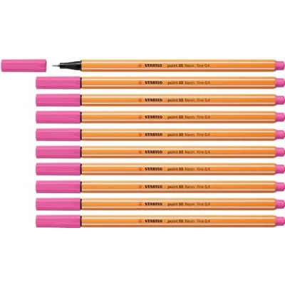 Image of Fineliner STABILO point 88 Pack of 10 Neon Pink