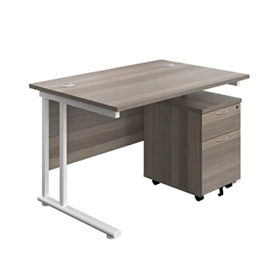 Image of Office Hippo Heavy Duty Rectangular Cantilever Desk With 2 Drawer Mobile Filing Pedestal