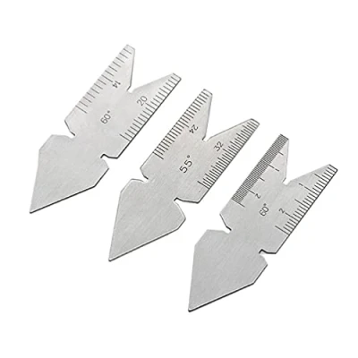 Image of Fishtail Center Gauge Stainless Steel Screw Cutting Thread Measuring Lathe Tool 55&amp; 60 Industrial Centre Gage Metric &amp;