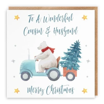 Image of Hunts England Cousin And Husband Christmas Card To A Wonderful &amp; Merry Polar Bear Collection