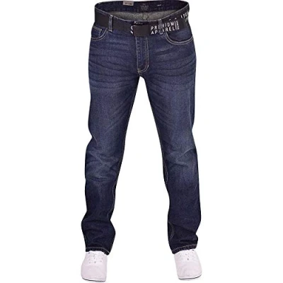Image of Smith and Jones Mens Jeans Regular Fit Fashionable Hardwearing Denim in Dark Blue, Stonewash Black Sizes 28 44 Inch Waist