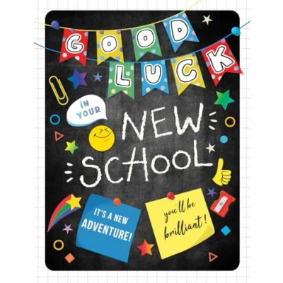 Image of Piccadilly Greetings Good Luck at New School Card 8 x 6 inches