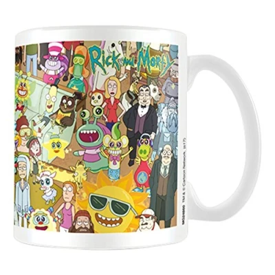 Image of Pyramid MG24860 Rick and Morty Characters Coffee Mug, Porcelain, 315 milliliters, Multi Colour