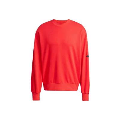 Image of adidas Sportswear Essentials Loose FIT 3 BAR LOGO Sweatshirt, Men&#039;s, Size: XS, Pure ruby black
