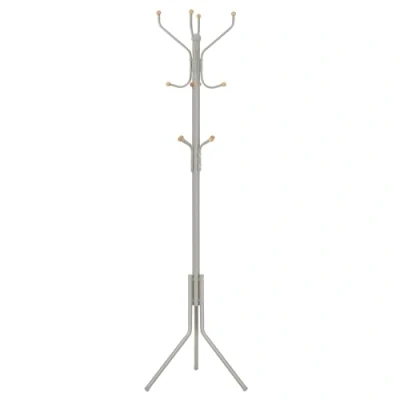 Image of SONGMICS Coat Rack Stand, Tree, Metal Hall Free Standing, 49 x 182 cm, 12 Hooks, for Clothes, Hats, Bags, Cuppuccino Beige RCR019K01