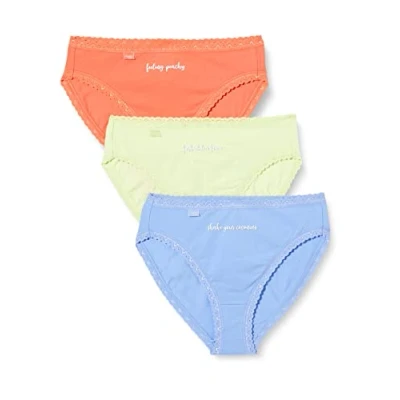 Image of Sloggi Women&#039;s 24/7 Weekend Hipster C3P Briefs, ORANGE DARK COMBINATION, 10