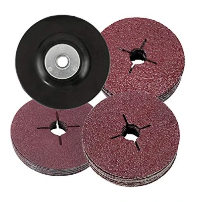 Image of Dyna Living 30Pcs 115mm Fiber Discs for Sanding &amp; Grinding with Rubber Backing Pad Angle Grinder 24 36 60 Grits