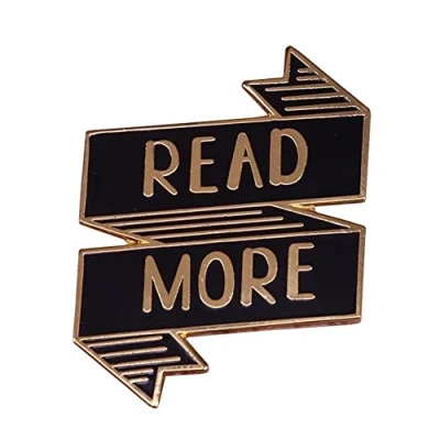 Image of Read More Words Brooch Enamel Pin Books Themed Badge Students Schoolbag Clothes Bag Decoration Children Men Women Birthday Christmas Day Gift