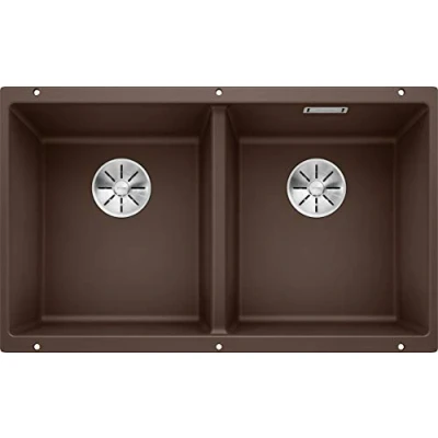 Image of BLANCO SUBLINE 350/350 U 523 583 Kitchen Sink, Brown, 80 cm Unterschrank