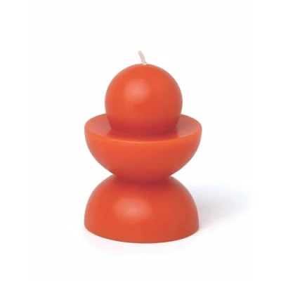 Image of Paddywax Totem Candles Unscented Colourful Pillar Candle, 158g, Gizmo (Red Orange)