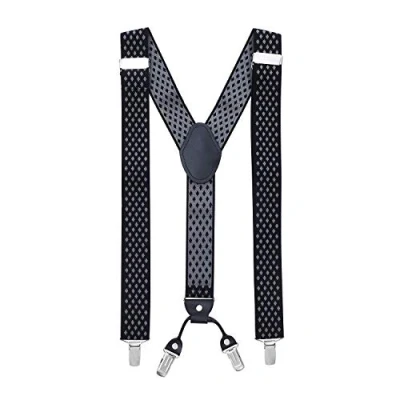 Image of MASADA men&#039;s Braces, suspender with strong clips smoothly adjustable 3.5 cm wide fits for up to 195 body height Black grey checkered
