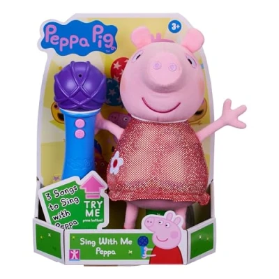 Image of Peppa Pig 08117, Sing With Me Peppa, Interactive Feature Plush, Musical Soft Microphone, Toys, Gift for Preschoolers, Multicolour