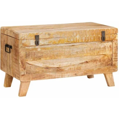 Image of Storage Box with Lock 70 x 35 40 cm Solid mango wood Vidaxl