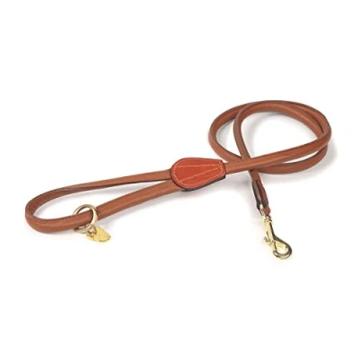 Image of Shires Rolled Leather Dog Lead One Size Tan