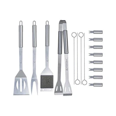 Image of Viners Everyday 16 Piece Silver Stainless Steel Barbecue Tools Set